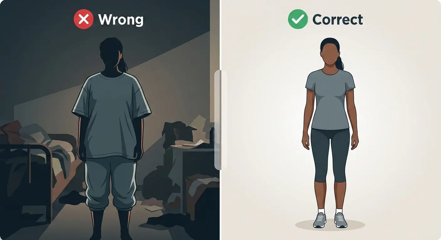 Example showing a good vs bad body photo